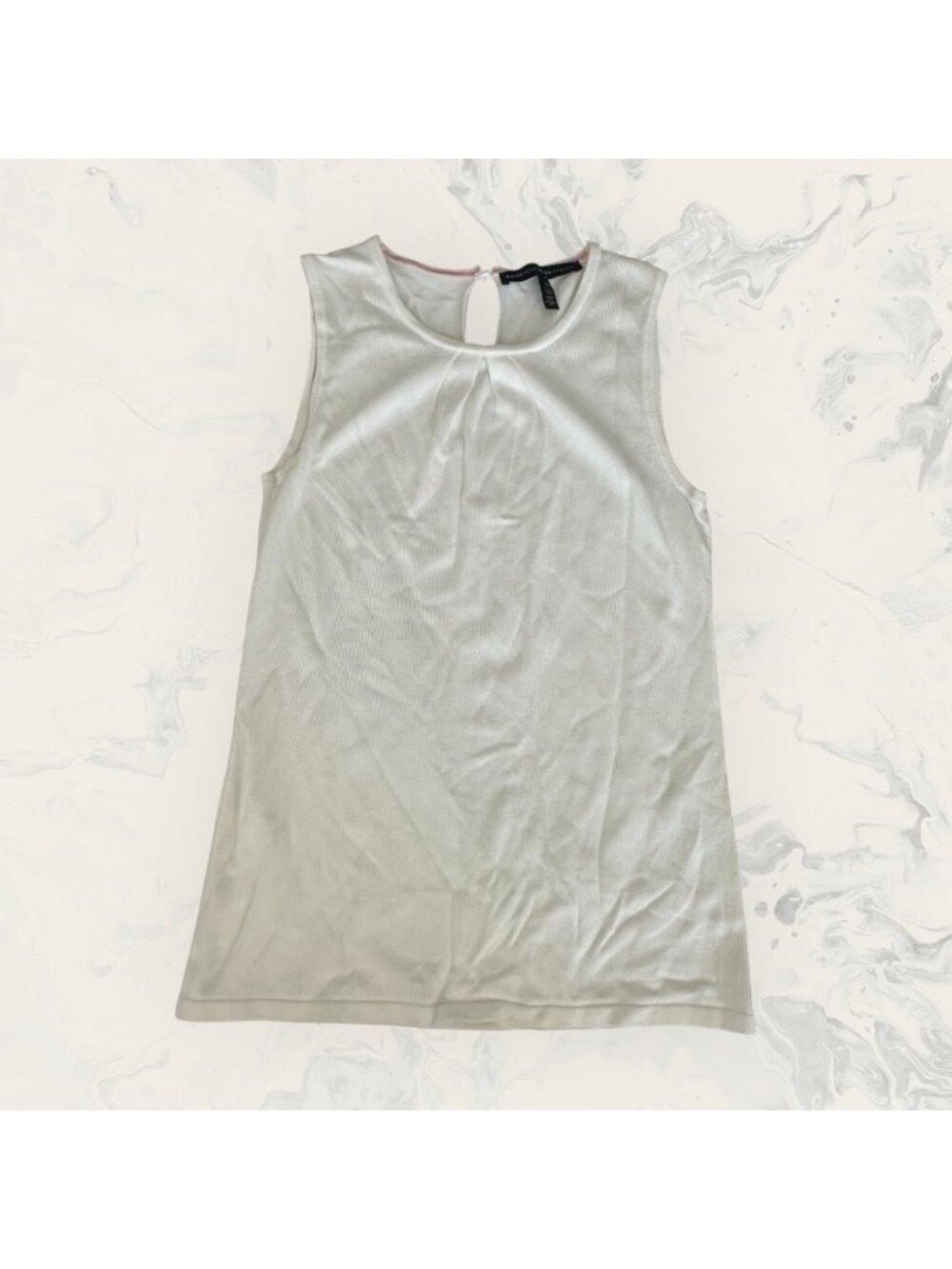 WHITE HOUSE BLACK MARKET WHBM Ivory Crewneck Tank Top Size XS